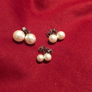 Set of 3 Pearl Earrings